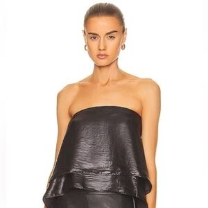 NWT RtA Eliana Strapless Top Shiny Black 4